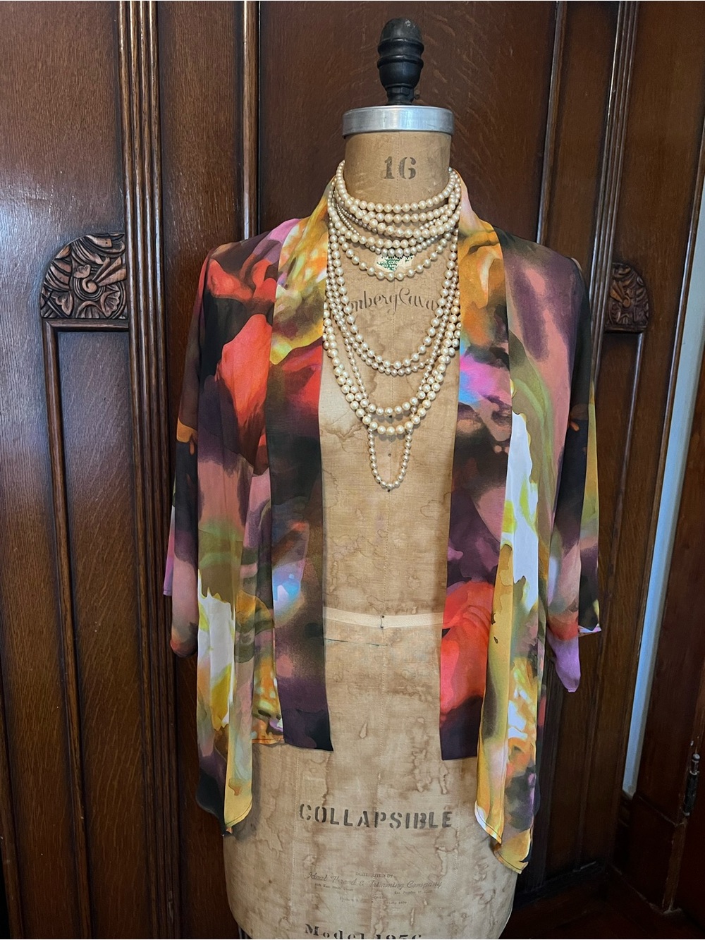 Boho Flowy Hippie Multicolor Floral Open-Front Kimono Top One Size